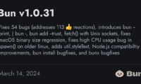 Bun v1.0.31 发布，支持 Unix 套接字发送 HTTP 请求