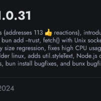 Bun v1.0.31 发布，支持 Unix 套接字发送 HTTP 请求