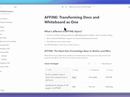 AFFiNE：一个类似 Notion 、Miro 的开源协同知识库系统